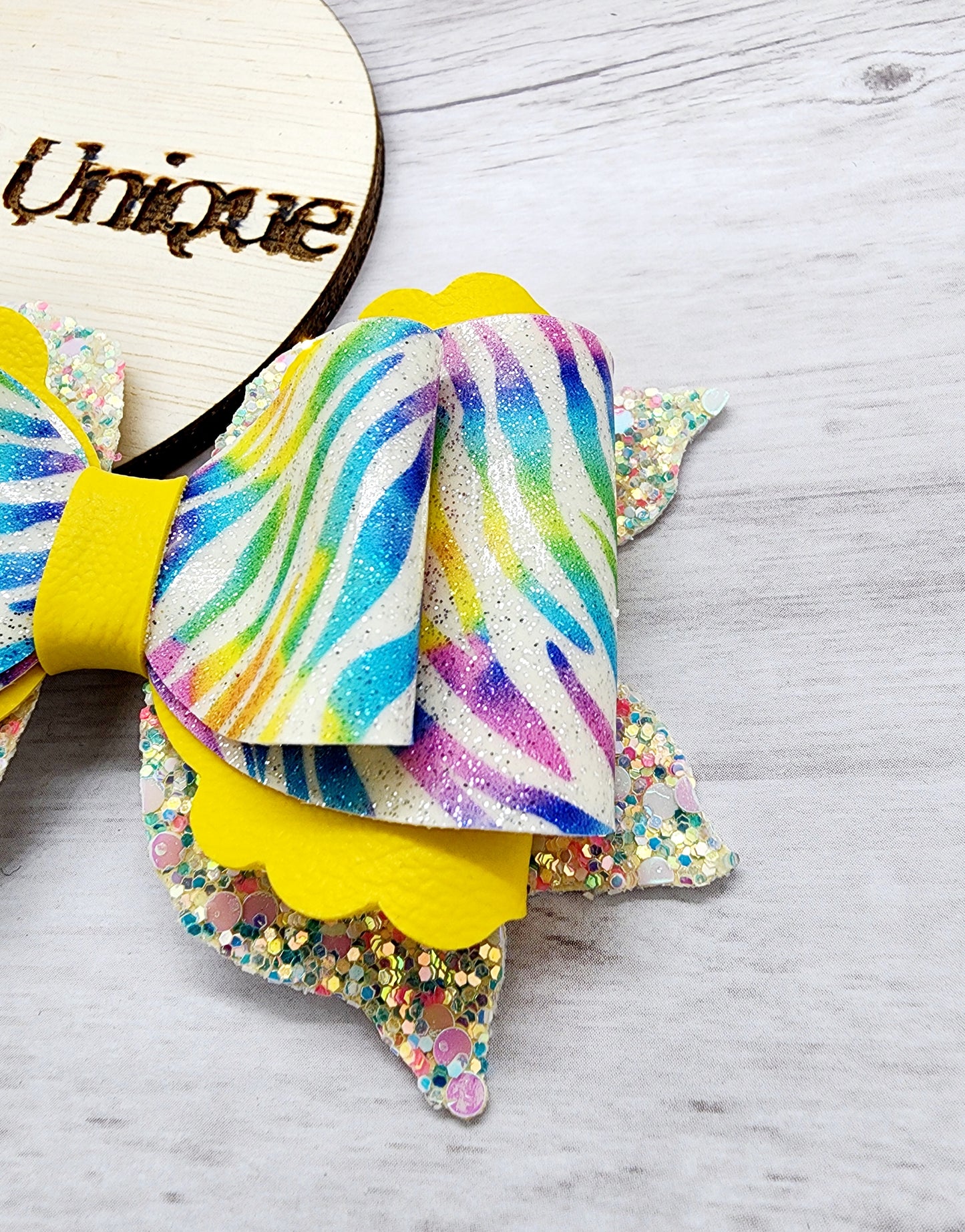 Rainbow Zebra Bow