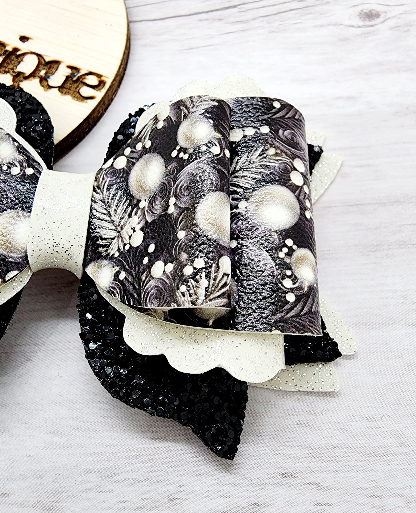 Black Christmas Quill Bow