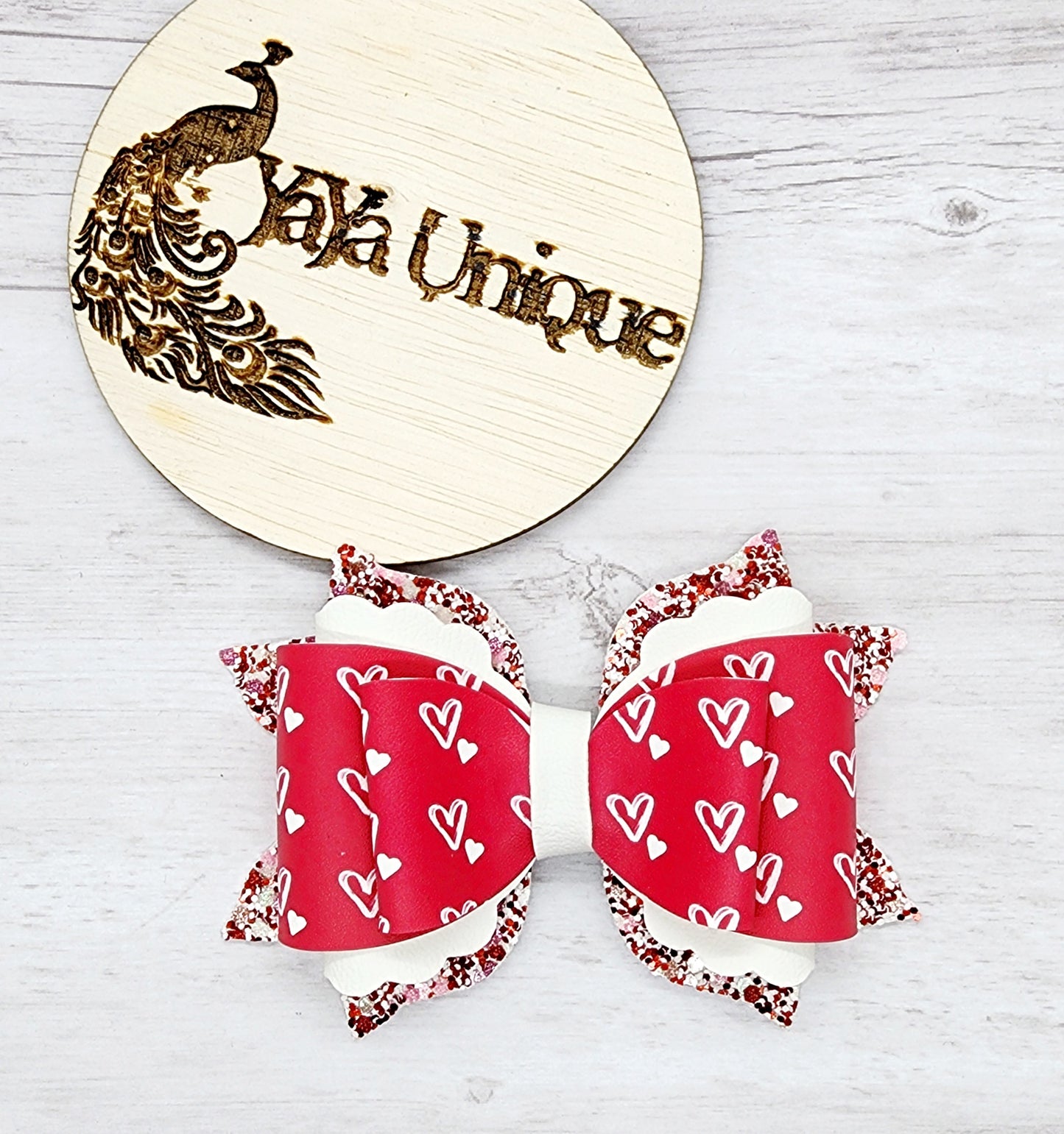 Valentine Gnome Hair Bow
