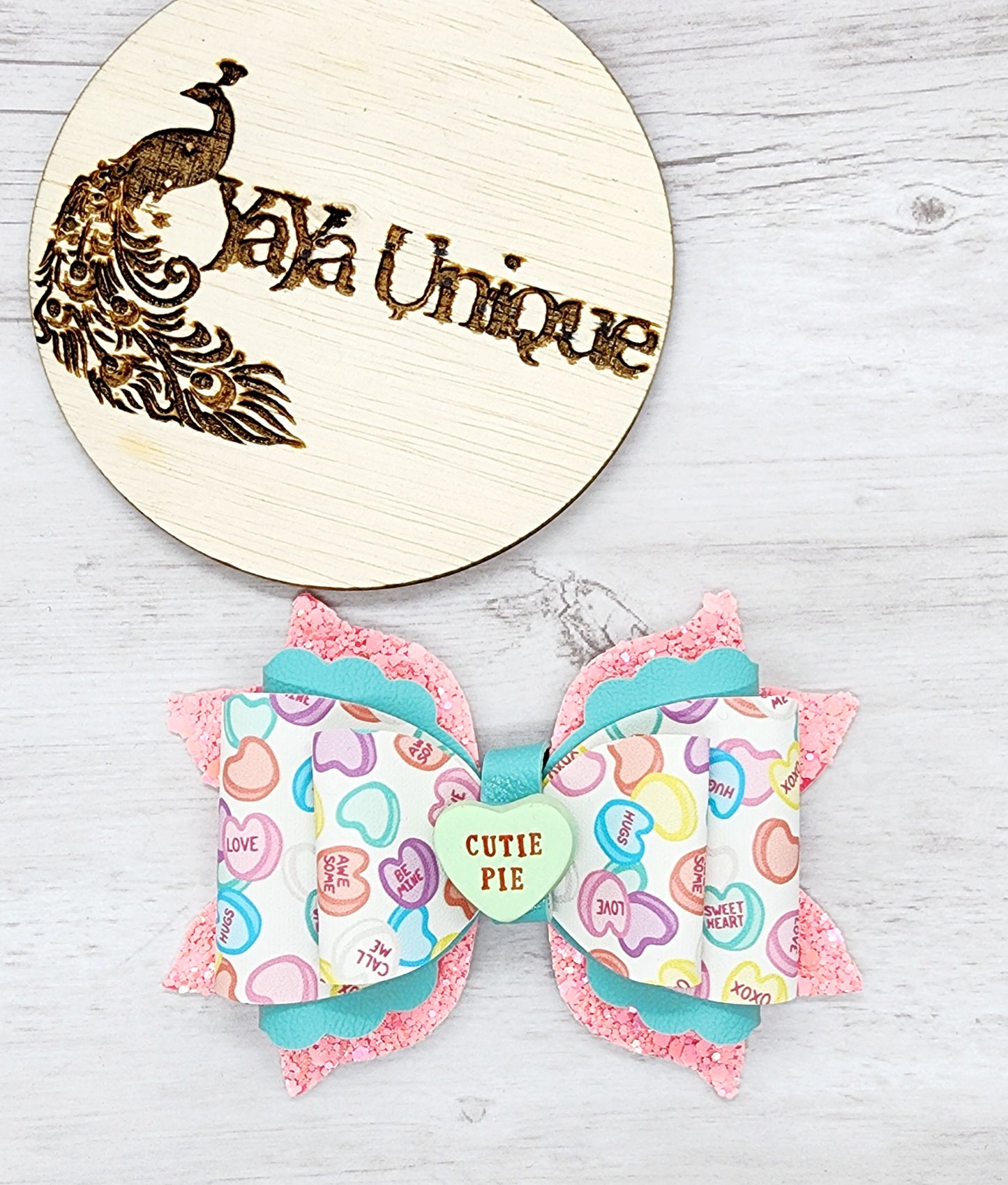 Valentine Hearts Hair Bow
