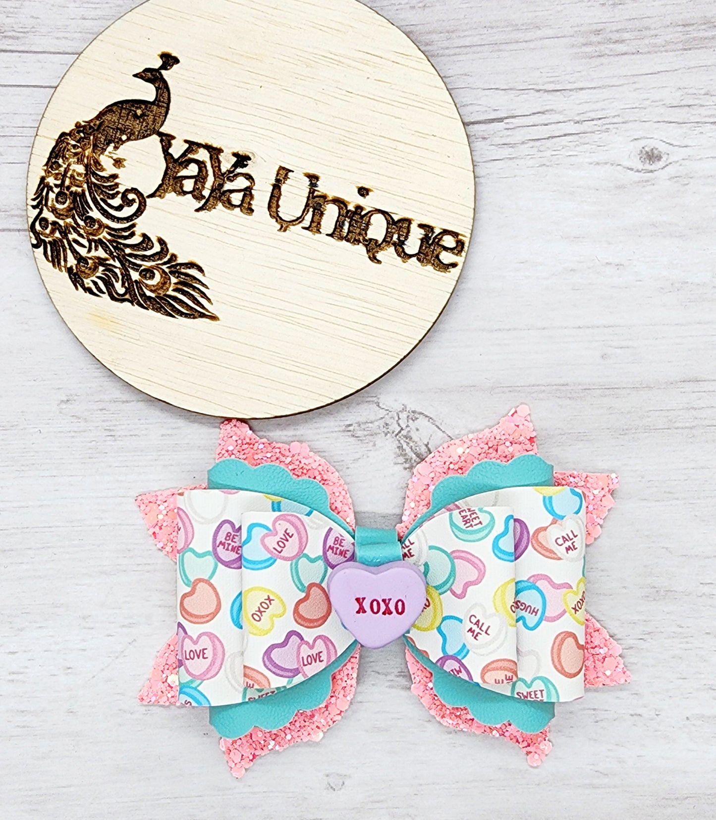 Valentine Hearts Hair Bow