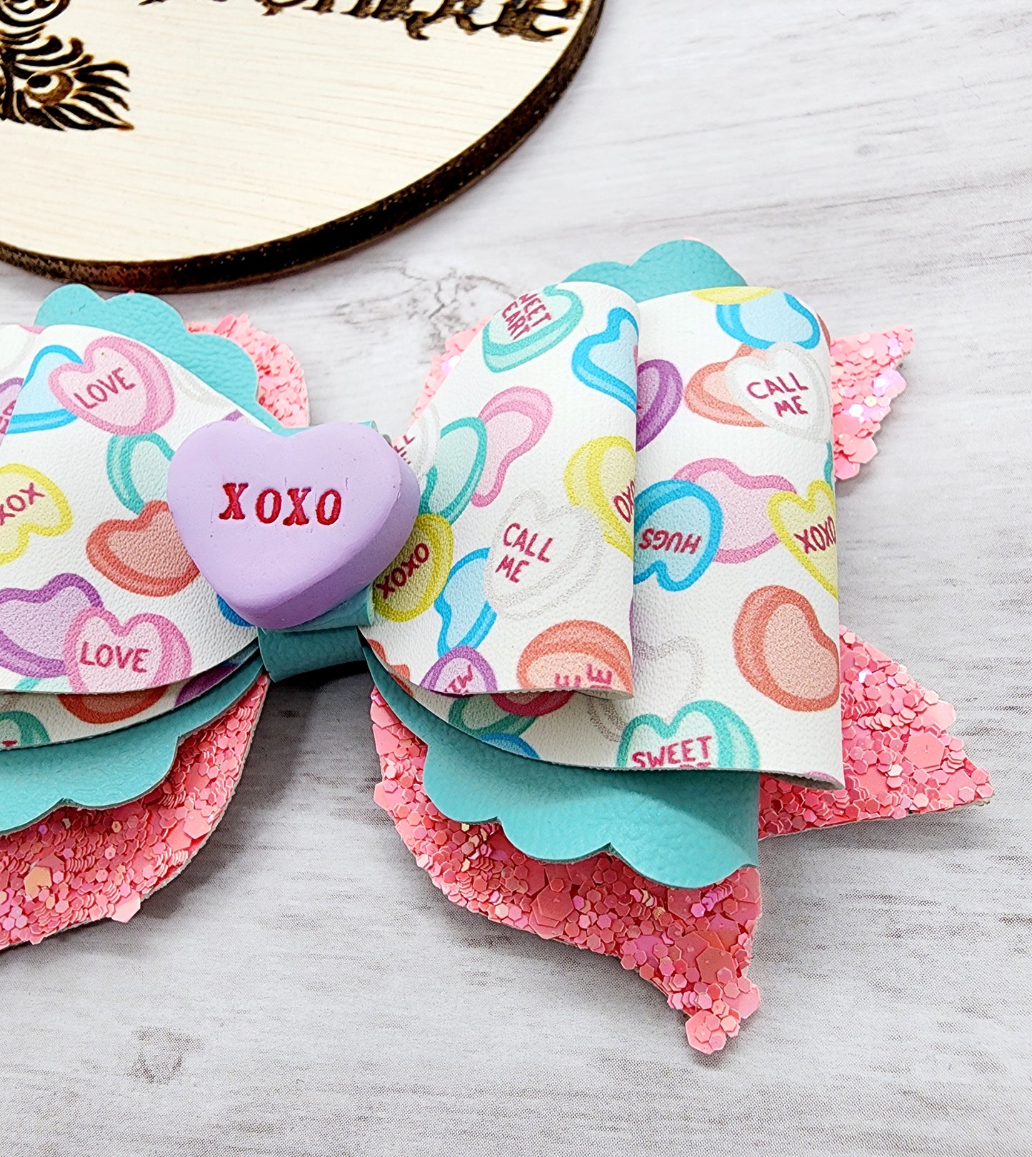 Valentine Hearts Hair Bow