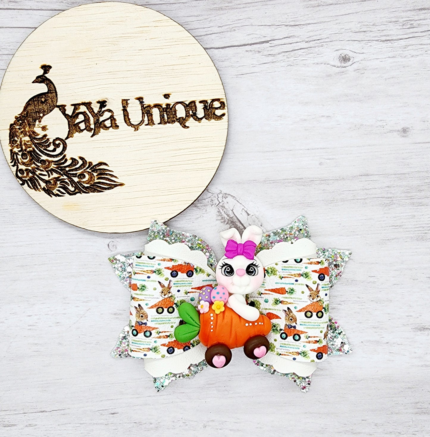 Easter Carrot Car Hair Bow