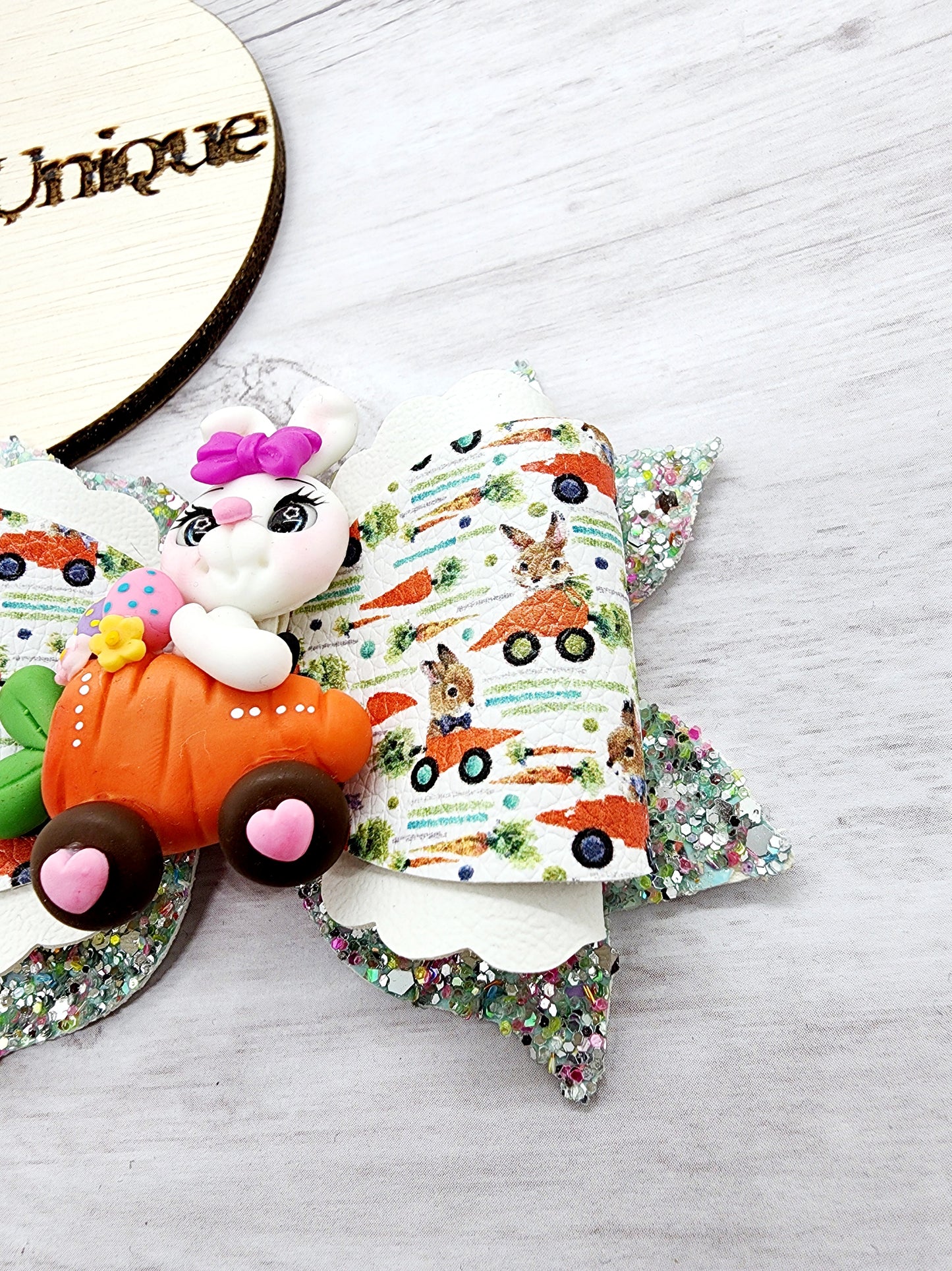 Easter Carrot Car Hair Bow