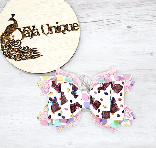 Easter Chocolate Bunny Hair Bow