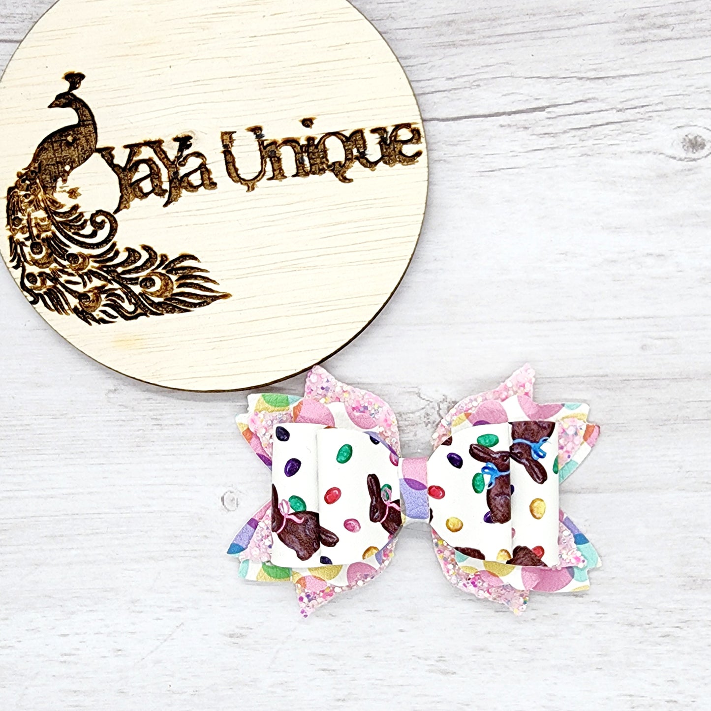 Easter Chocolate Bunny Hair Bow