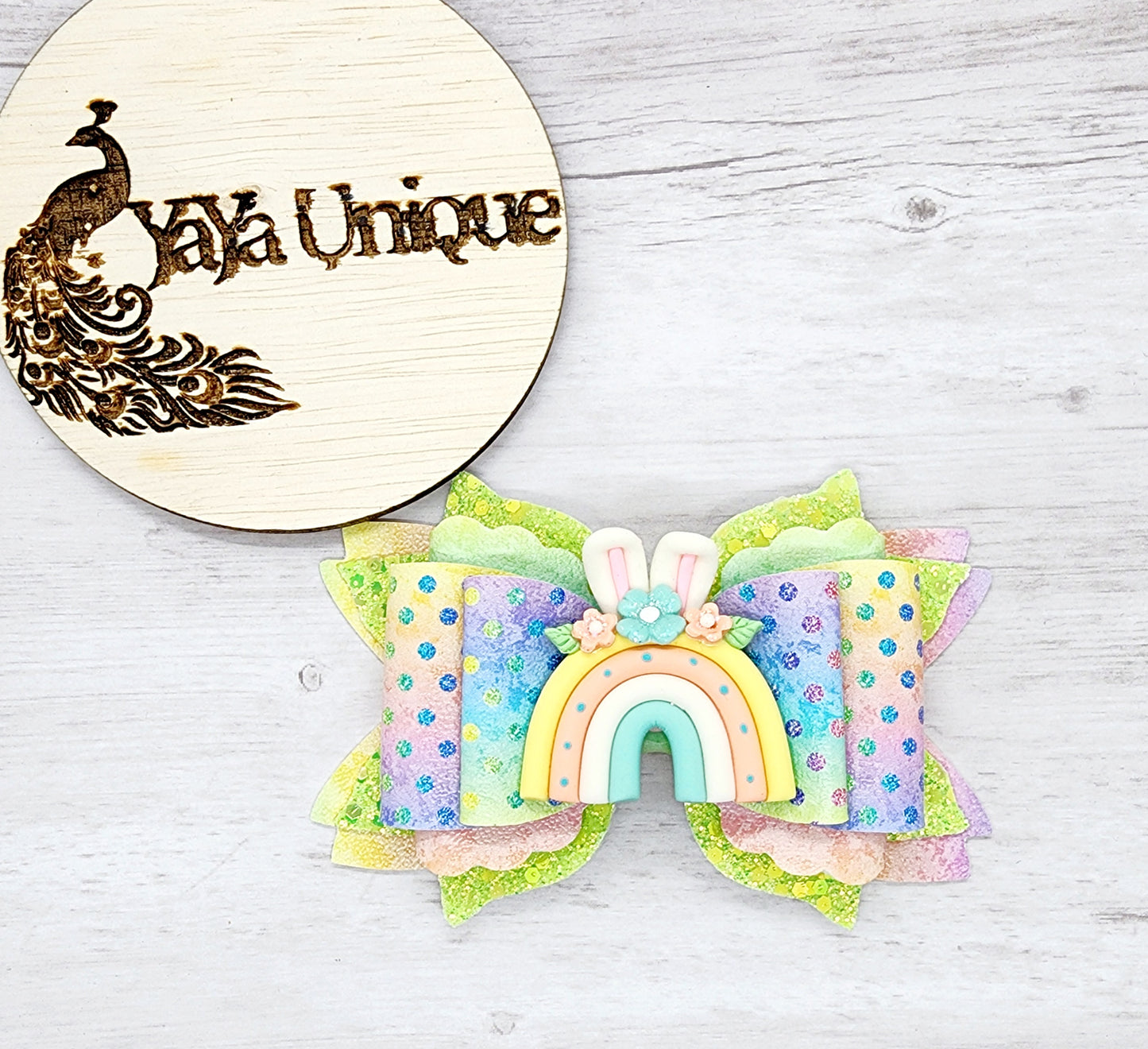 Easter Rainbow Hair Bow