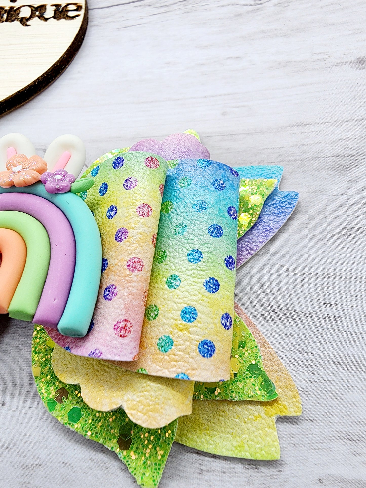 Easter Rainbow Hair Bow