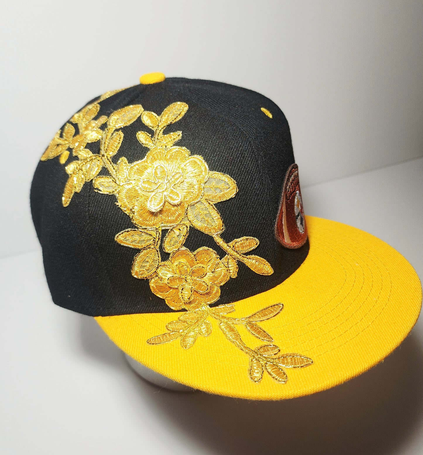 Pittsburgh Black & Gold Snapback Hat — Gold Detail Statement Cap