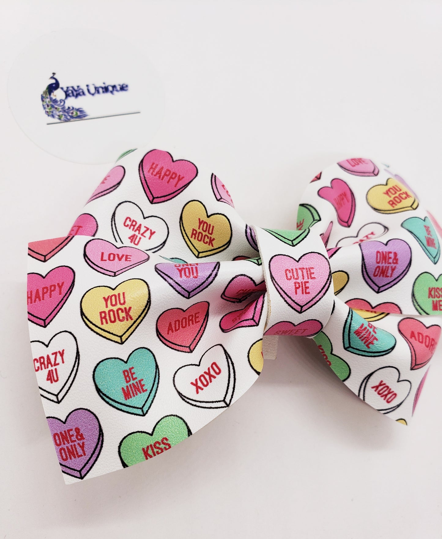 Conversation Heart 2 Bow - YaYa Unique