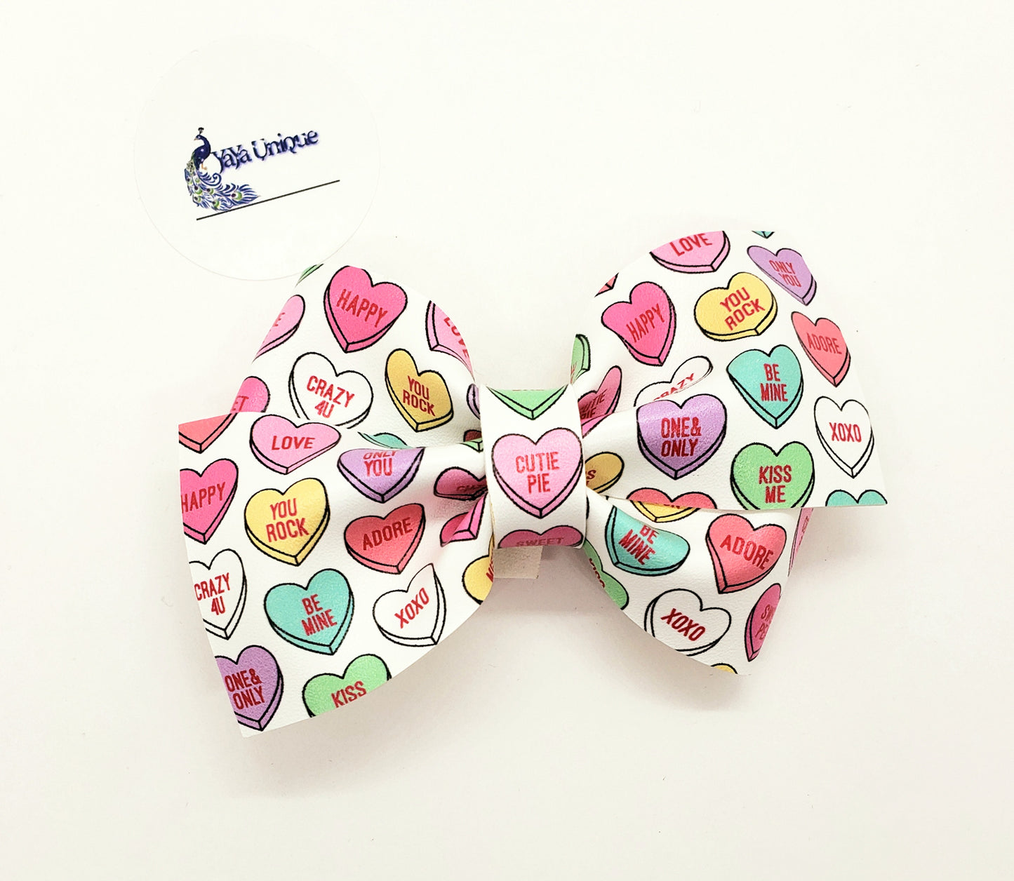 Conversation Heart 2 Bow - YaYa Unique
