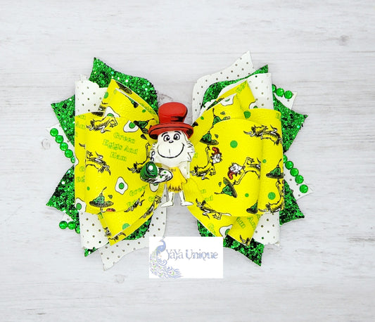 Green Eggs Bow - YaYa Unique