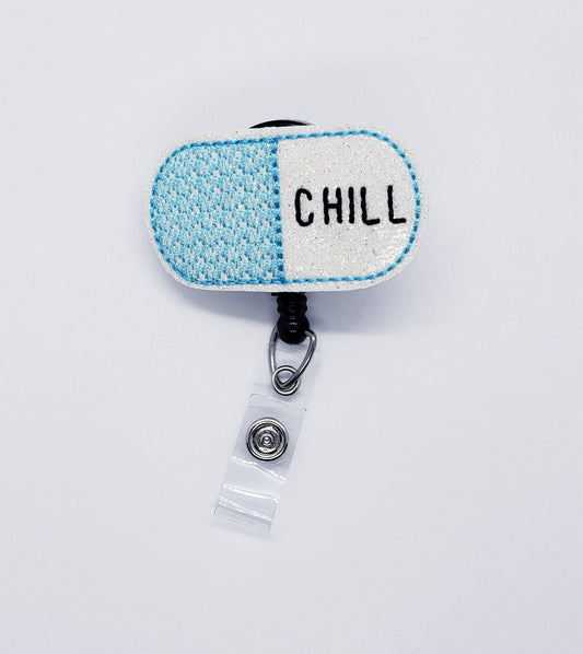 Chill Pill (Blue) Badge Reel - YaYa Unique